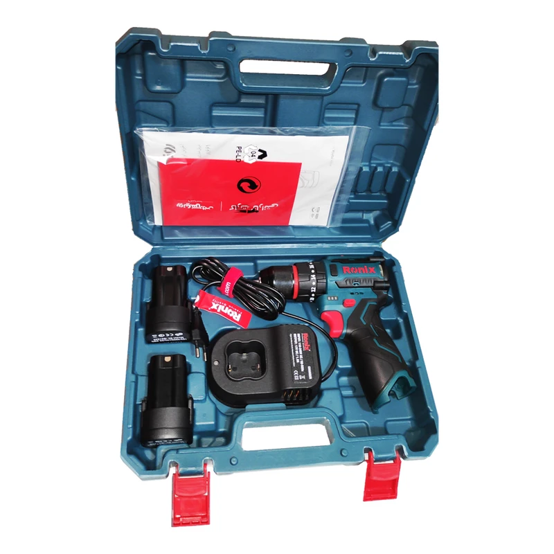  دریل شارژی چکشی رونیکس براشلس لیتیوم ۱۶ ولت مدل ۸۶۶۱