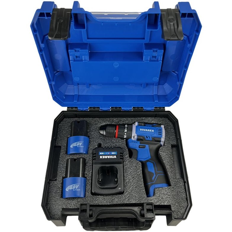  دریل شارژی چکشی 16.8 ولت ویوارکس دو باطری موتور براشلس VR1608-BLX 