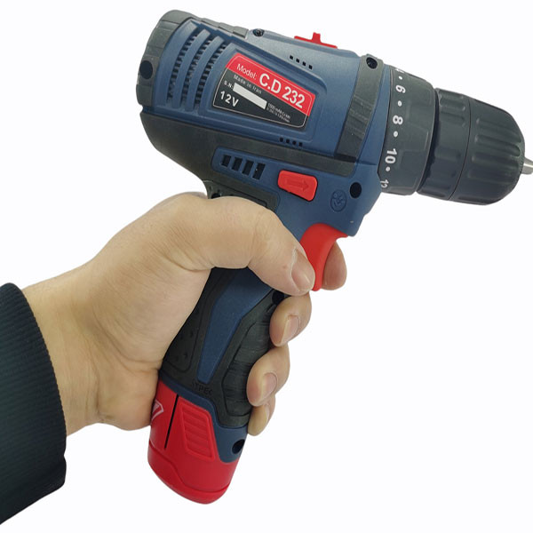 دریل پیچ گوشتی شارژی 12 ولت المکس مدل 232 با کیف و باطری